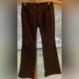 Size~8 Low Rise Flared Dark Brown Corduroy Pants 🤎
